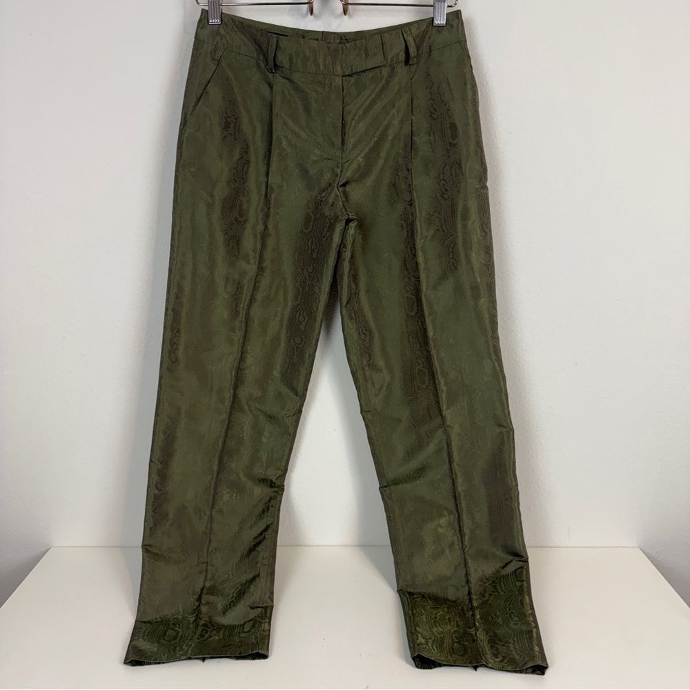 Escada Olive Green Silk Blend Pants 34 (30x30)